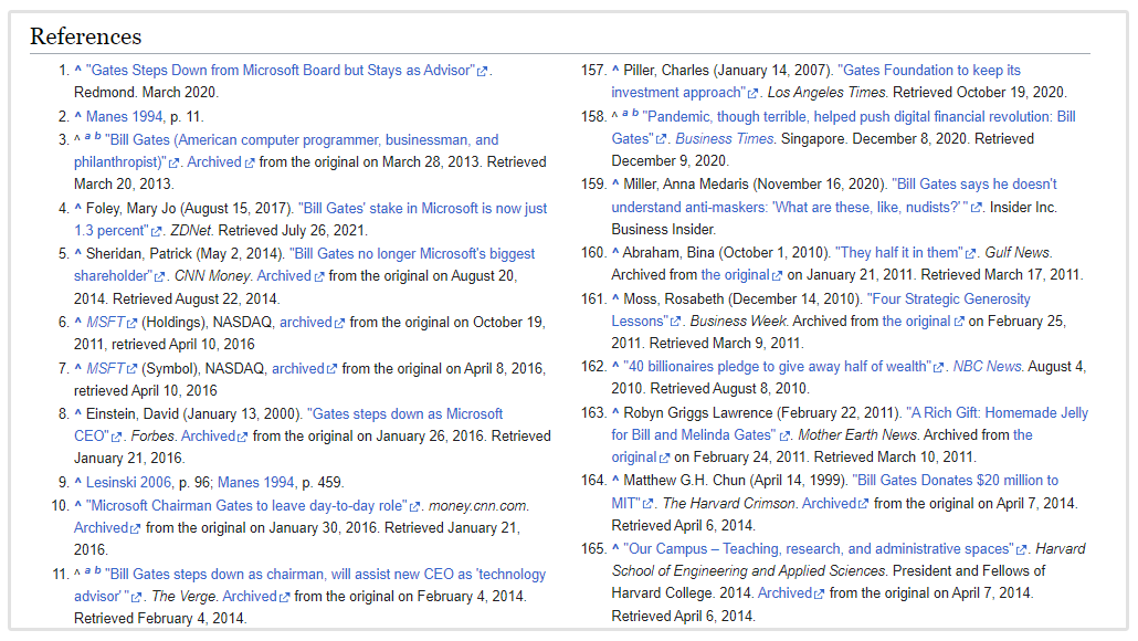 références wikipedia pour le web